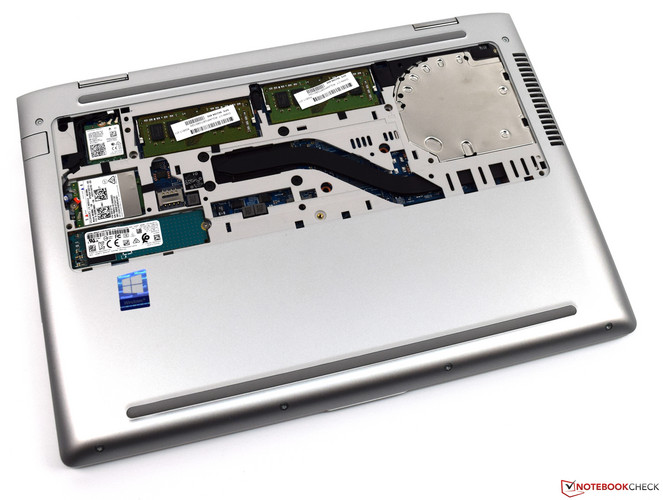 Maintenance friendly: A view of the HP ProBook x360 440 G1 with its maintenance cover removed