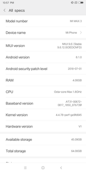 Software Xiaomi Mi Max 3