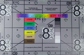 A photo of our test chart