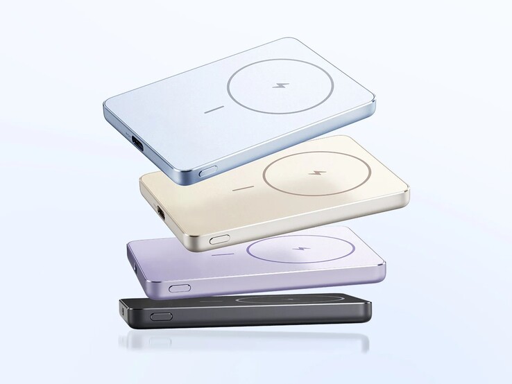 The Xiaomi Super Slim Magnetic Power Bank 5000 will be available in four colors. (Image source: Xiaomi)
