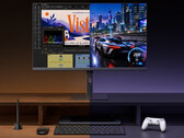 The Redmi A27U 2027 has a starting price of around $253. Pictured: a promo picture showing the dual-mode feature of the monitor.