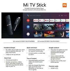 Details about the Mi TV Stick that were reportedly obtained by Trading Shenzhen. (Image source: r/AndroidTV)