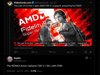 Kepler_L2 AMD FSR 4 X post (Image source: X)