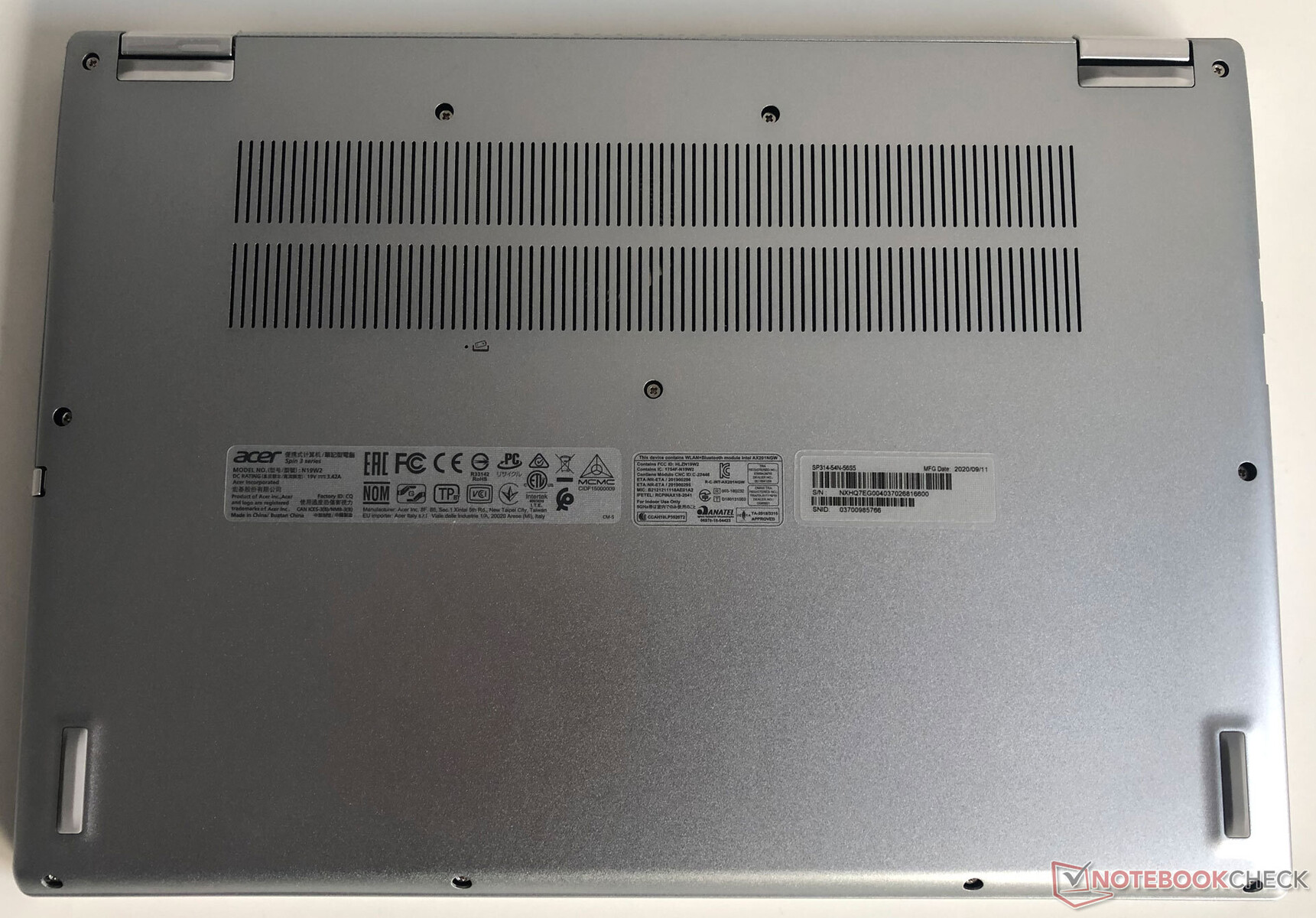 Cover Posteriore Per Acer Spin 3 SP314-51 - Colore Grigio, Ricambio 4600DV06000319