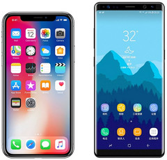 Apple iPhone X and Samsung Galaxy Note 8