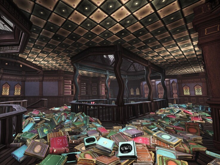If every book has to be put back individually, tidying up the magical alleyway could take quite a while. (Pictured: A screenshot from Cluttermancer: Tidy Up the Nightmare Alley.)