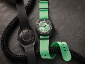 The new Doxa Sub 300 Carbon Seafoam Limited edition (pictured) comes with two strap options out of the box. (Image source: Watches of Switzerland)