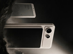 The A10 will be powered by an entry-level Snapdragon SoC. Pictured: a promo picture with the magnetic display attached to the phone.