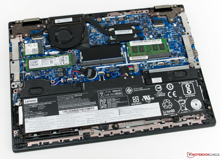 A look at the Lenovo ThinkPad L390 Yoga with its bottom plate removed