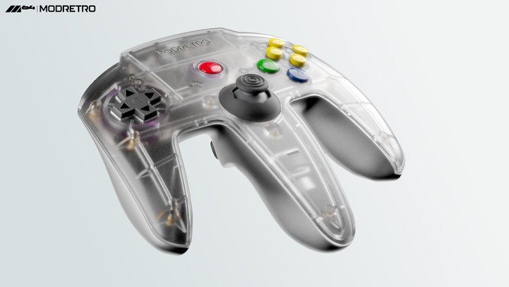 A picture of ModRetro's white M64 controller
