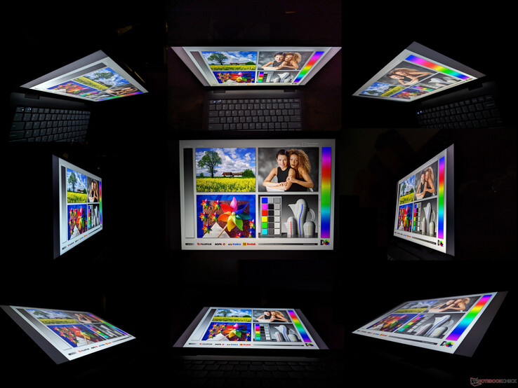 Wide IPS viewing angles. Colors and contrast degrade at wide angles