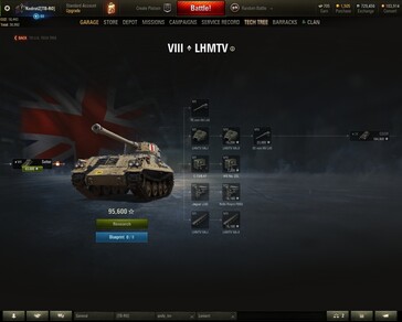 World of Tanks 1.6 LHMTV - tier VIII British light tank (Source: Own)