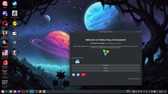 Arch-based Xray_OS Linux desktop with Tolitica assistant (Image source: Xray_OS on SourceForge)