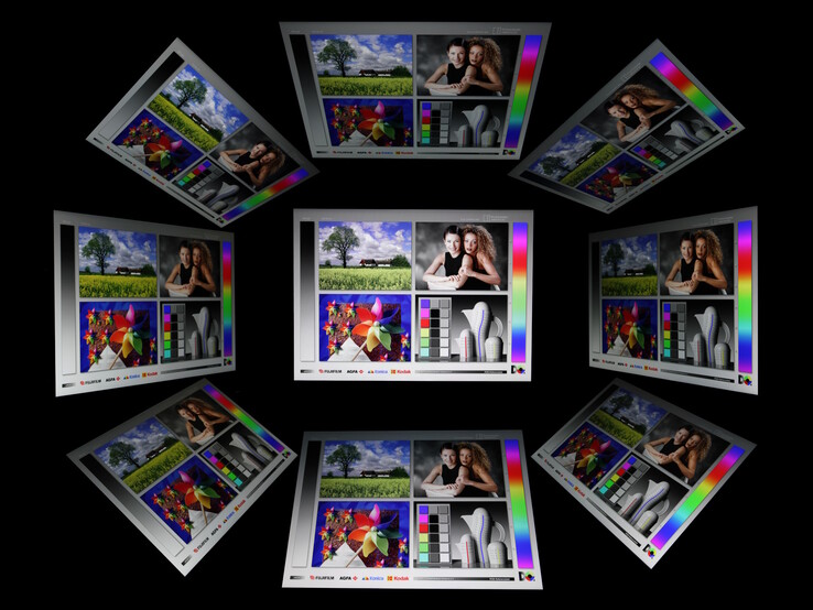 IPS viewing angles are fine, the display is quite viewing-angle stable (as is typical for IPS)