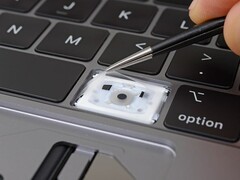 It was supposed to be the solution to Apple&#039;s butterfly mechanism woes, but the third-gen keyboard design is a failure too. (Source: iFixit)