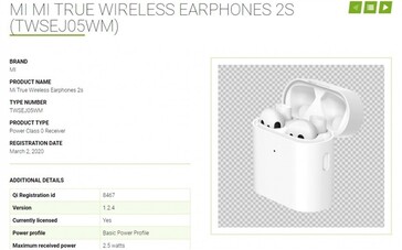 A real AirDots Pro 2 product image compared to that in the new WPC certification. (Source: Xiaomi via Gearbest; WPC)