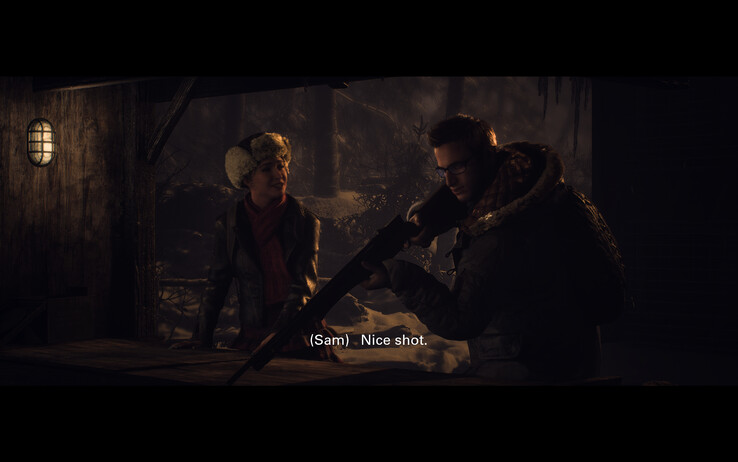 Sam teases Chris, who has found a rifle on the ski lift (Image source: Nicole Dominikowski / Notebookcheck)