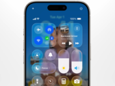 The Liquid Glass software design heavily impacts the aesthetic of the iOS Control Central. (Image source: Apple on YouTube)