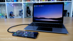 The V50 ThinQ connected to a NexDock 2. (Image source: Somegadgetguy)