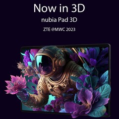 The Nubia Pad 3D is one of many devices that ZTE will announce during MWC 2023. (Image source: ZTE)