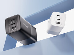 The 100W three-port GaN charger costs around $32 in China. Pictured: the two color options of the power adapter. (Image source: Lenovo)