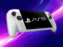 PS5 logo shown on ROG Xbox Ally gaming handheld (Image source: Xbox Wire, Sony PlayStation with edits)