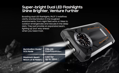 The flashlight is said to have a long range.