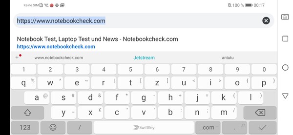 Keyboard in landscape mode