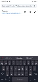 Using the default keyboard in portrait mode