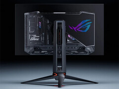 Asus' latest 27-inch gaming monitor adopts its eye-catching semi-transparent design language. (Image source: Asus)