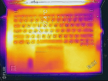 Thermal profile, top of base unit (idle)