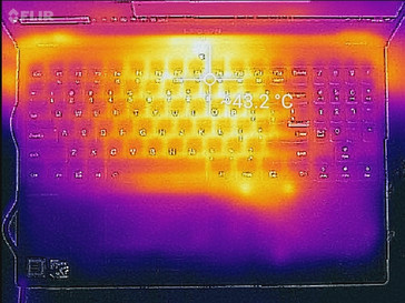 Thermal profile, underside (idle)