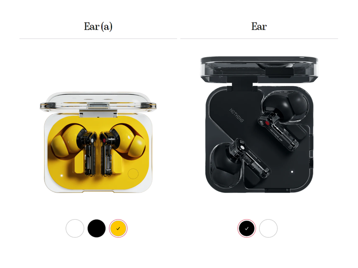 The Nothing Ear and Ear (a) come in 2 to 3 colorways. (Source: Nothing)