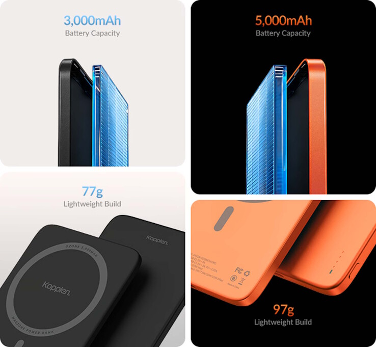 The power bank for the iPhone Air is available in two model variants (Image source: Kopplen Inc)