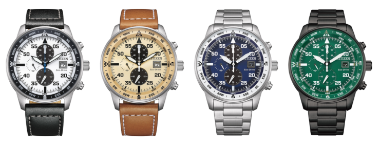 From left to right: the Citizen CA0880-07A, CA0880-15X, CA0880-58L and CA0885-54X watches. (Image source: Citizen)