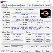 Lenovo IdeaPad Flex 5 CPU-Z: CPU tab