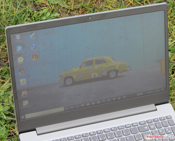 Using the IdeaPad S145-15API outdoors on an overcast day
