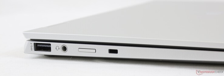 Left: USB-A 3.1 Gen. 1, 3.5 mm combo audio, Nano-SIM slot, HP DriveLock slot