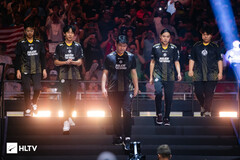 The MongolZ team lineup (pictured) at the opening ceremony of the ongoing Blast Major in Austin. (Image source: HLTV)