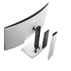 The Dell OptiPlex 7090 Ultra disappears into a custom monitor stand. All images via Dell.