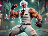The idea of Colonel Sanders as a playable fighter was shut down by KFC as well as the series director's own bosses. (Image source: Dall-E 3)