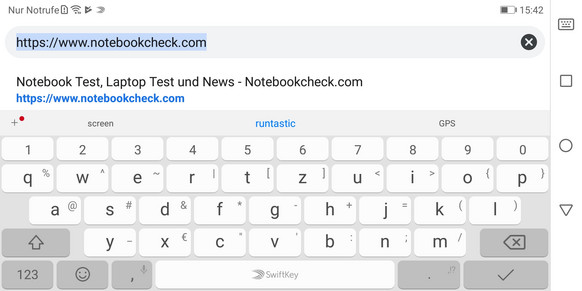 Using the keyboard in landscape mode