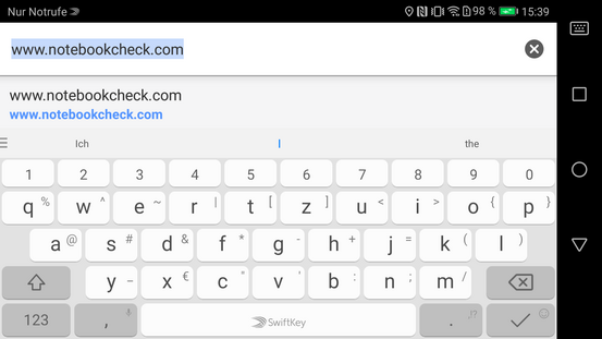 Keyboard in landscape mode