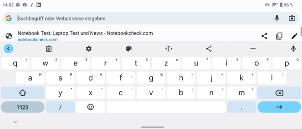 Keyboard in landscape mode