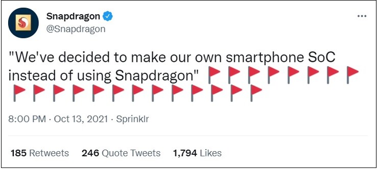 Snapdragon tweet. (Image source: @Snapdragon)