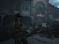Gameplay screenshot from The Sinking City 2 showing protagonist Calvin Rafferty.