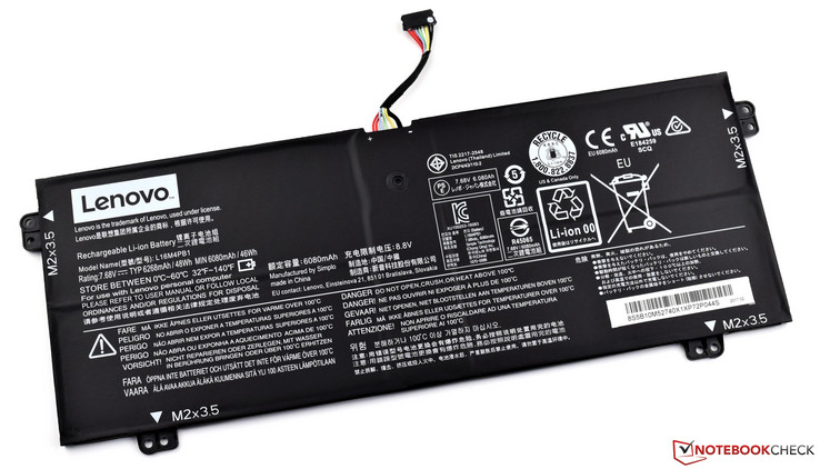The 48 Wh battery, removed from the case