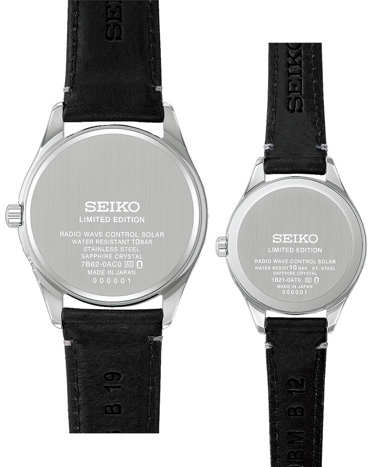 Pictured - Casebacks for the 2 new Seiko watches, against a white background.