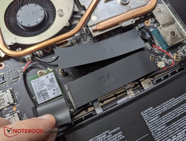 Wi-Fi module and 2 SSD slots (1 occupied)