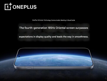 The OnePlus 16 will feature an OLED display with a peak 185 Hz refresh rate. 